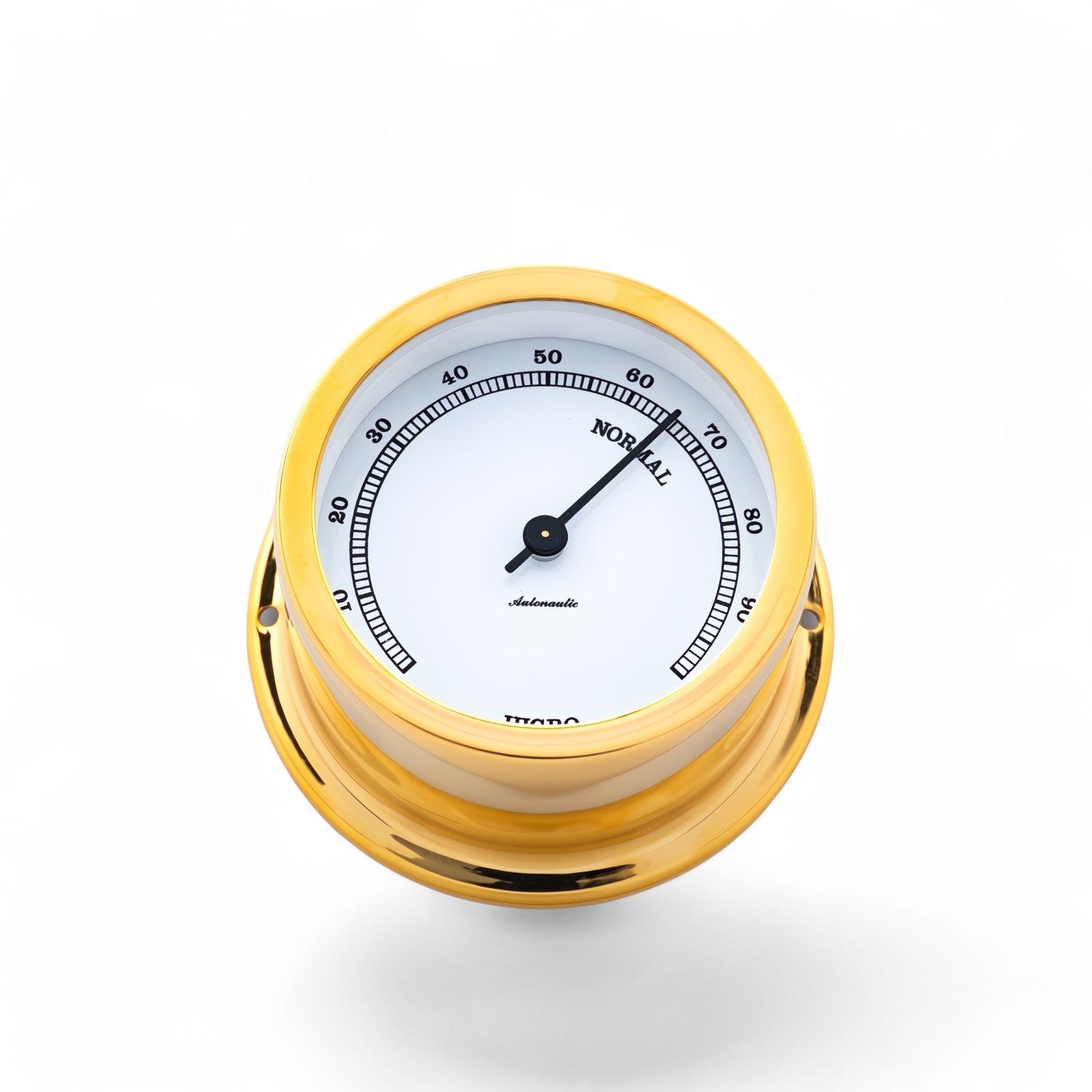 Autonautic Instrumental hygrometer (72 x 39 mm) - stijlvol, functioneel, compact, Minor H72C chroom met witte wijzerplaat