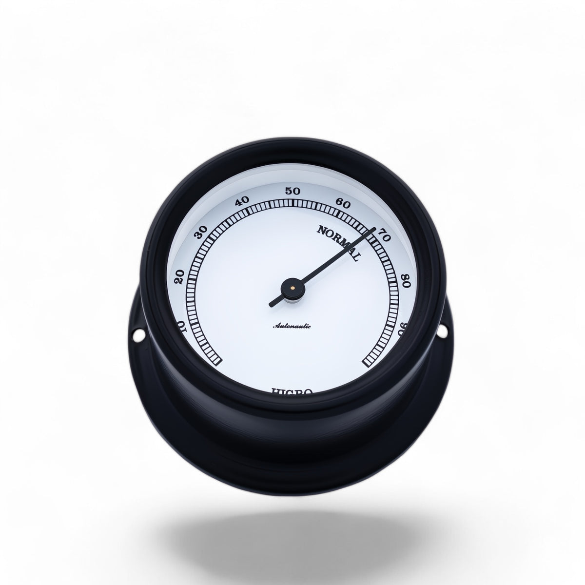 Autonautic Instrumental hygrometer (72 x 39 mm) - stijlvol, functioneel, compact, Minor zwart met witte wijzerplaat H72N