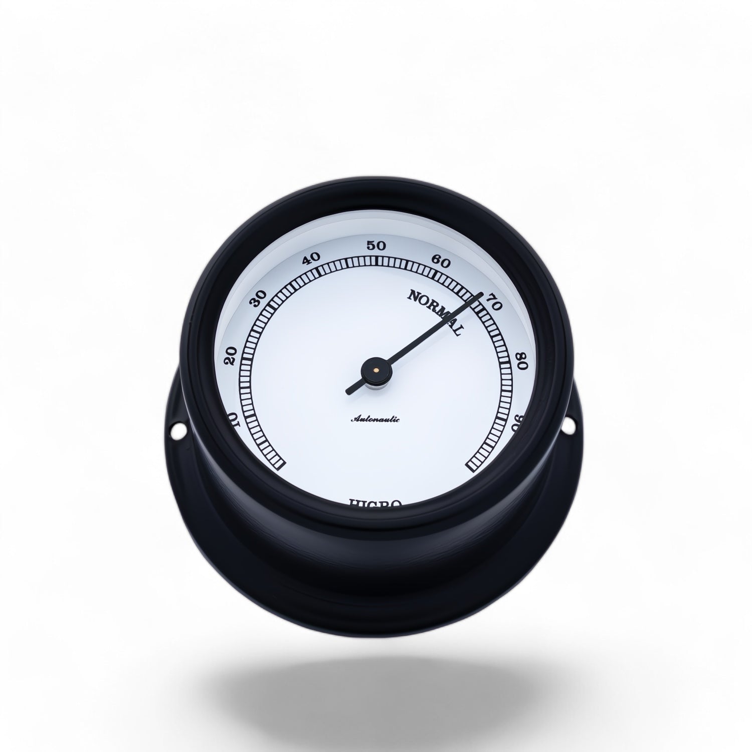 Autonautic Instrumental hygrometer (72 x 39 mm) - stijlvol, functioneel, compact, Minor zwart met witte wijzerplaat H72N