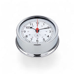 Autonautic Instrumental scheepsklok (95 x 35 mm) - quartz uurwerk, rode secondewijzer, Atlantic, chroom