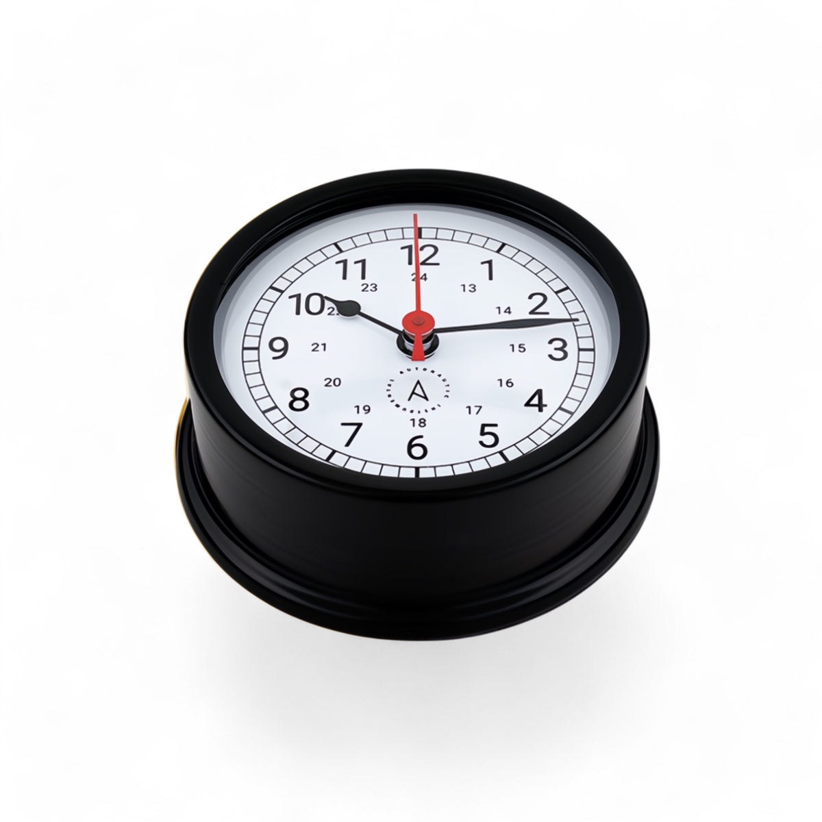 Autonautic Instrumental scheepsklok (95 x 35 mm) - quartz uurwerk, rode secondewijzer, Atlantic, zwart