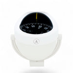 Autonautic beugelkompas C12-003 - MED/Solas, betrouwbaar, witte behuizing met zwarte platte 85mm kompas kaart