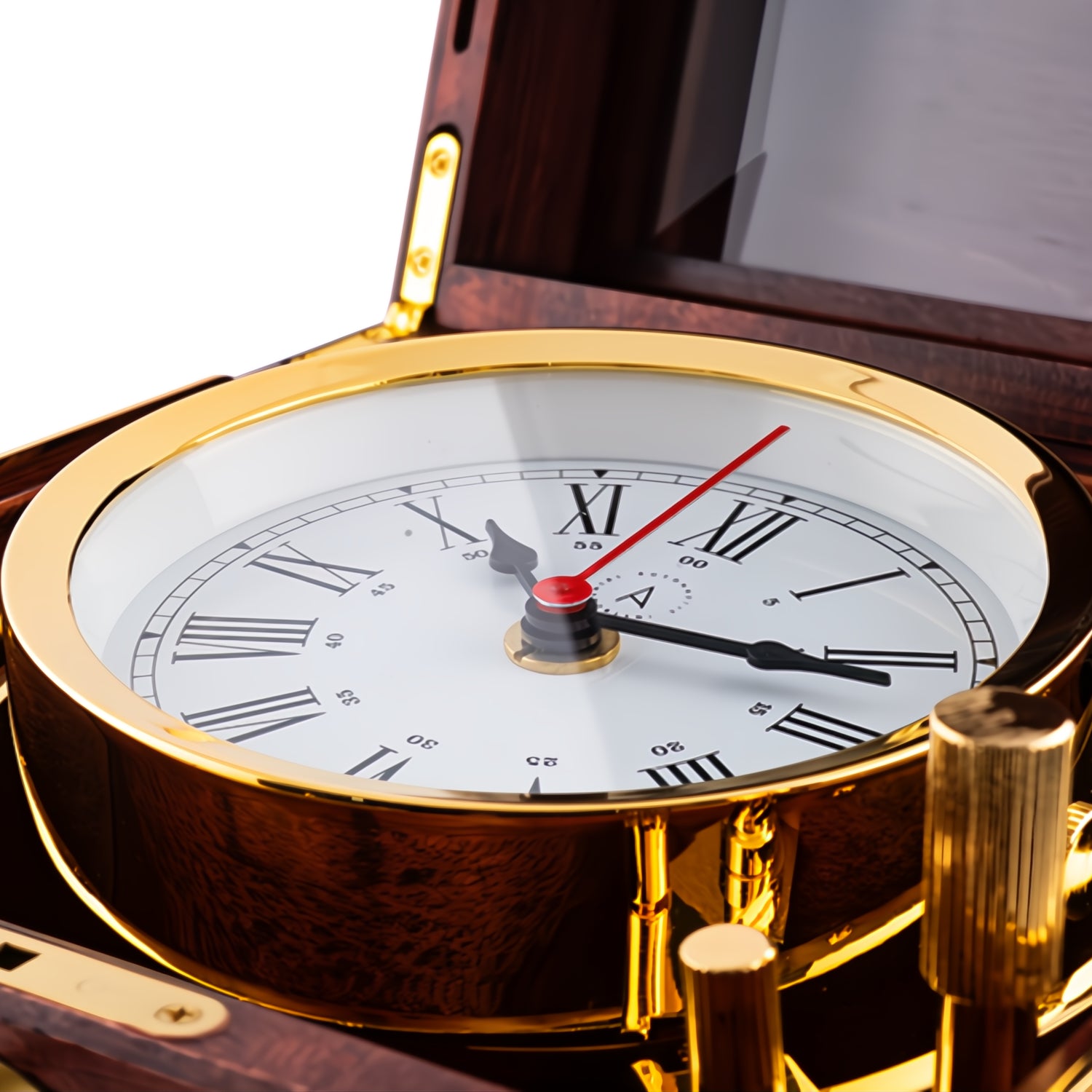 Autonautic chronometer - luxe doos, cardanische ophanging, 18-karaats verguld. close-up