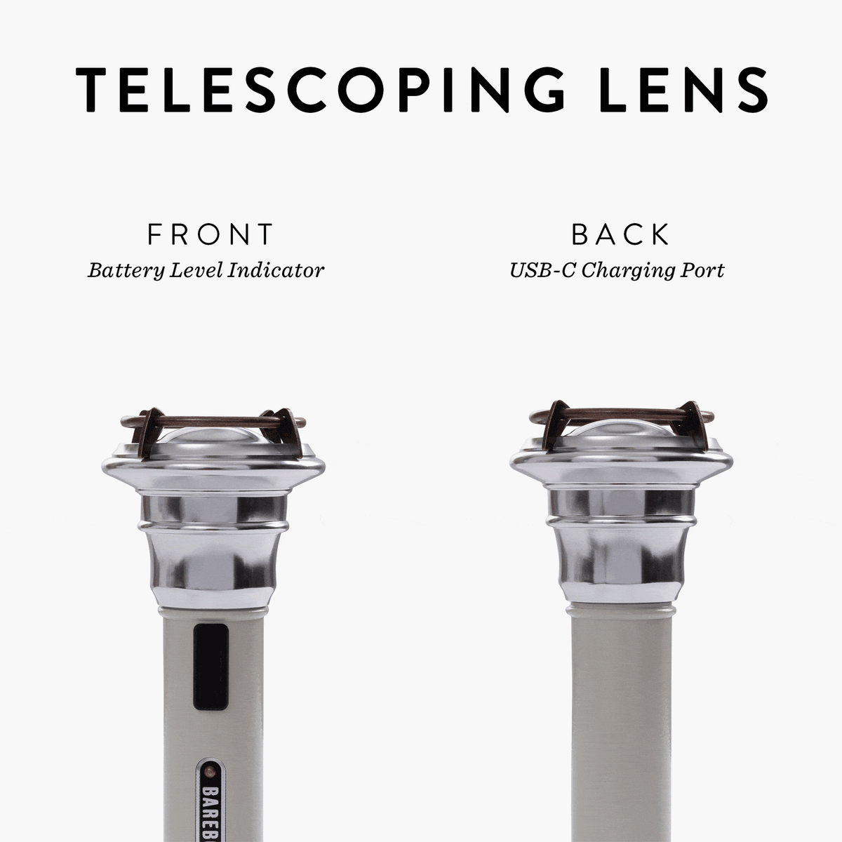 Barebones Vintage Flashlight - oplaadbare zaklamp met USB-poort LIV-190 Vintage white met telescoping lens
