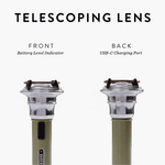Barebones Vintage zaklamp –LIV-290_VintageFlashlight-OliveDrab telescoping lens