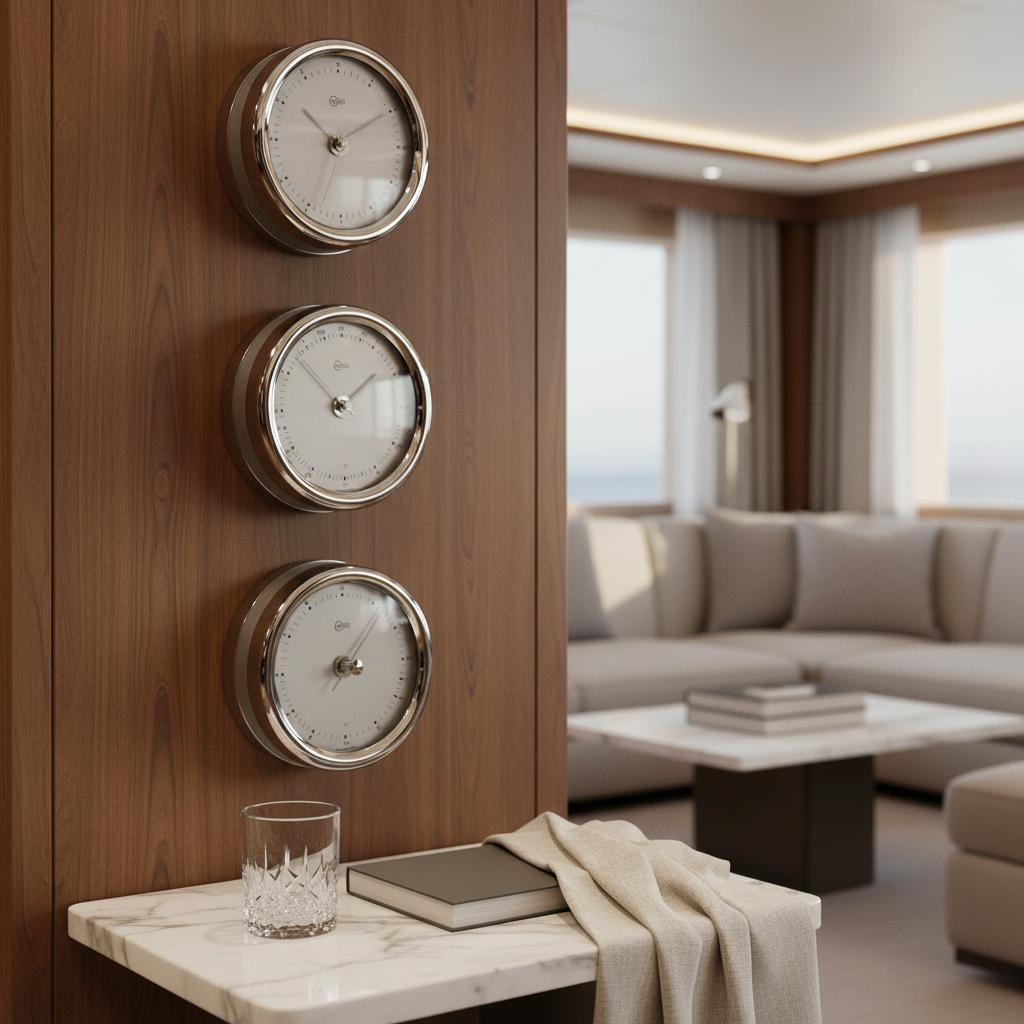 Barigo Orion thermo-hygrometer Ø102 – RVS gepolijst, zilver