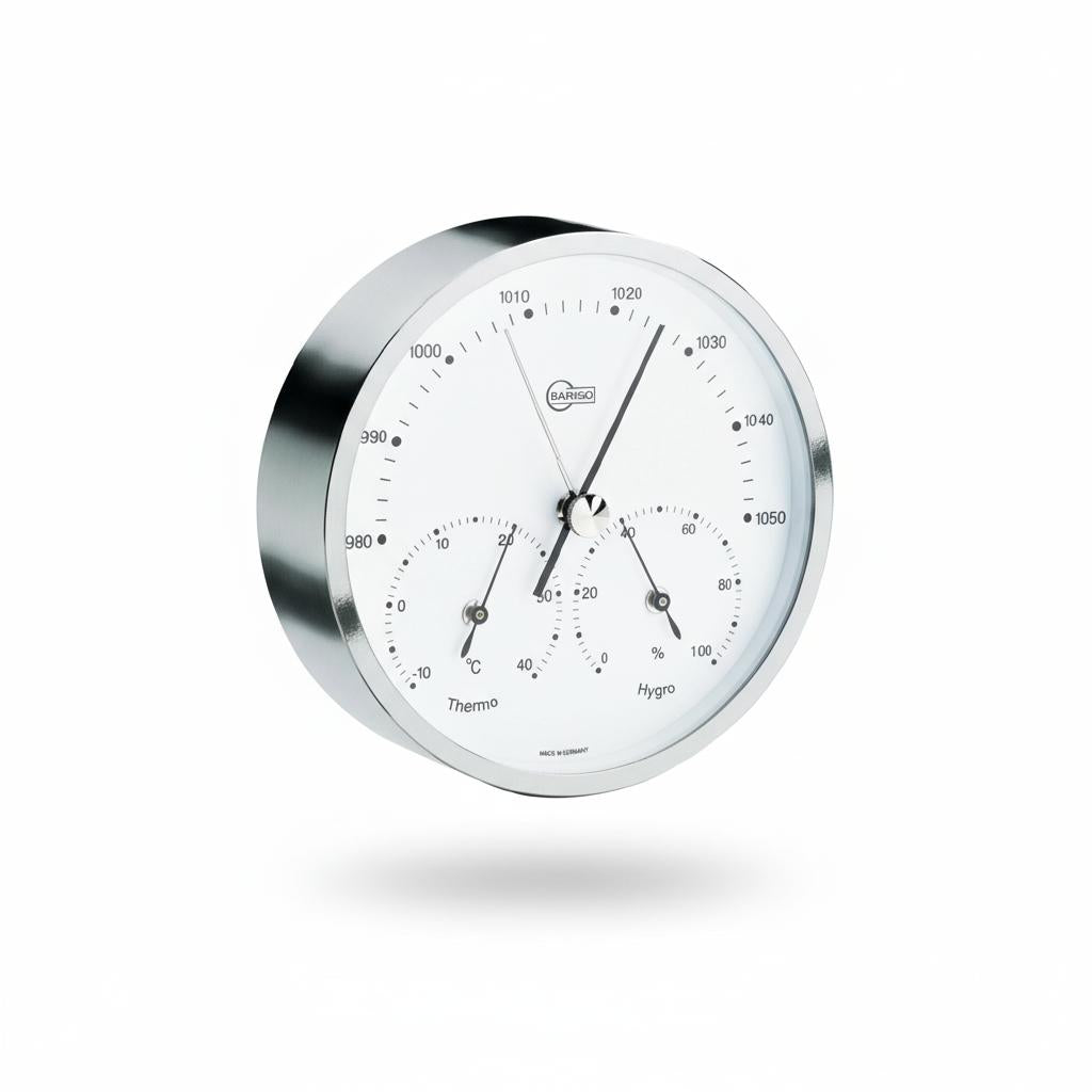 Barigo 101.3 weather station from the front.white background with shadow underneight