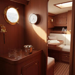 Barigo 101.3 weather station hanging in a boat