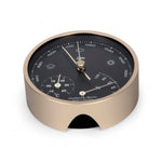 Barigo 101.5 weerstation 104 x 30 mm – vernikkeld messing, zwart design, modern, compact liggend