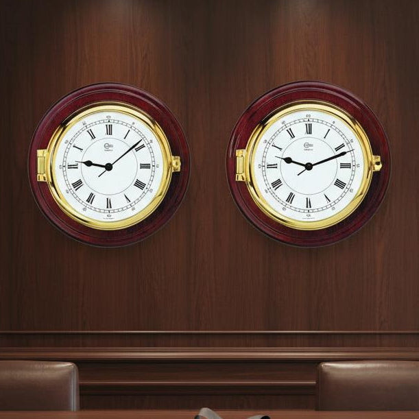 Barigo Captain scheepsklok en barometer set 210 mm met thermometer functie