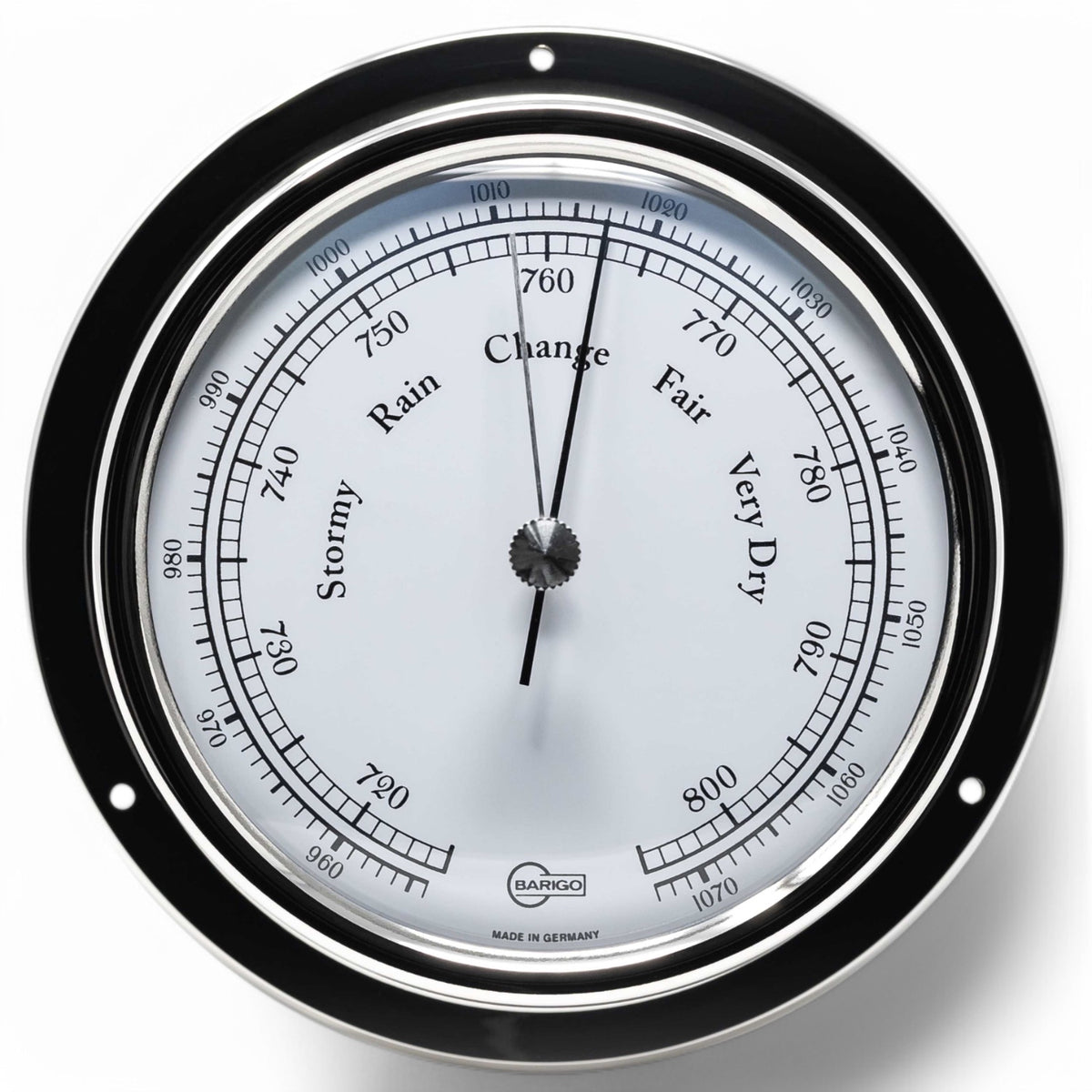Barigo Regatta barometer 120 x 40 mm, gepolijst rvs, 184RFPO voor aanzicht