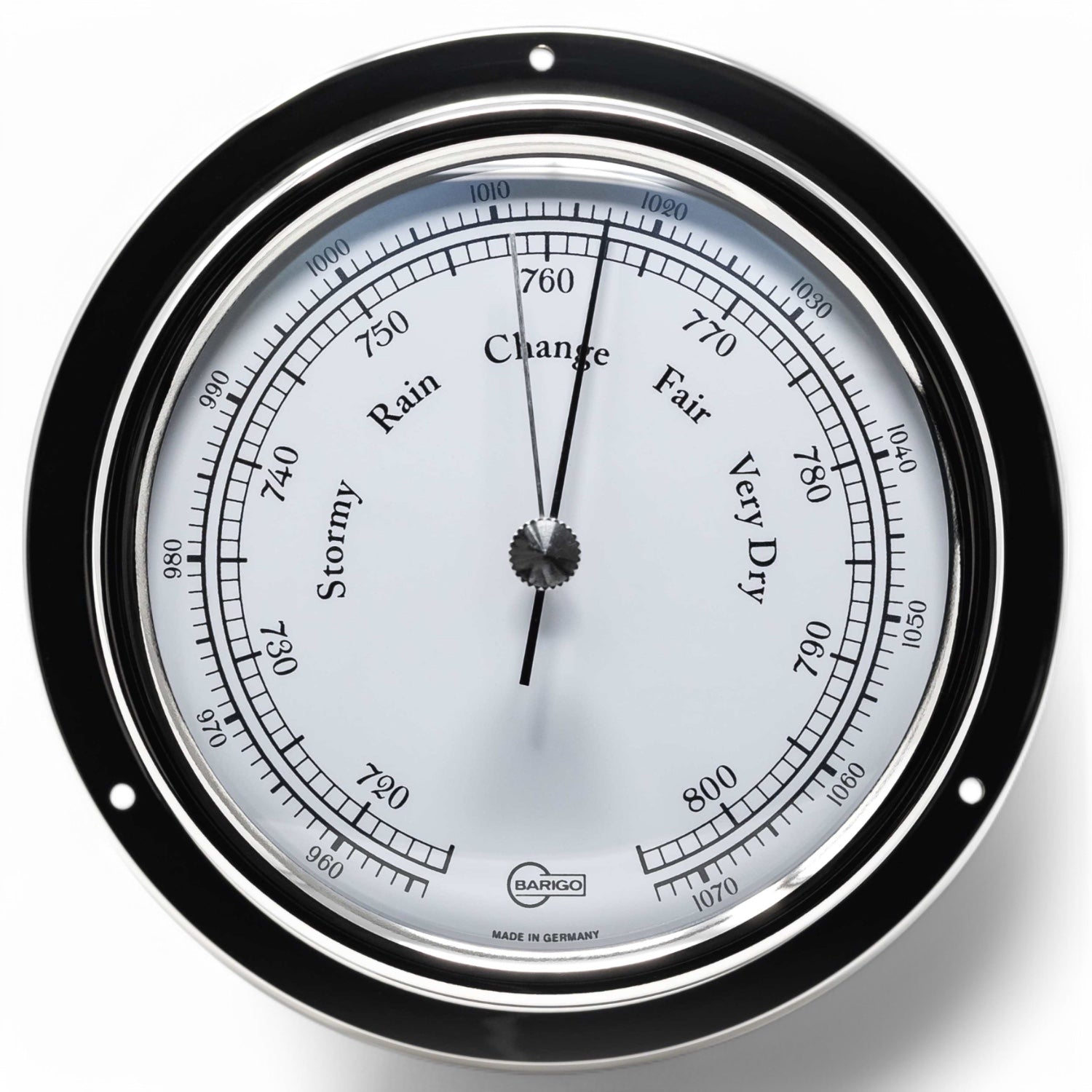 Barigo Regatta barometer 120 x 40 mm, gepolijst rvs, 184RFPO voor aanzicht