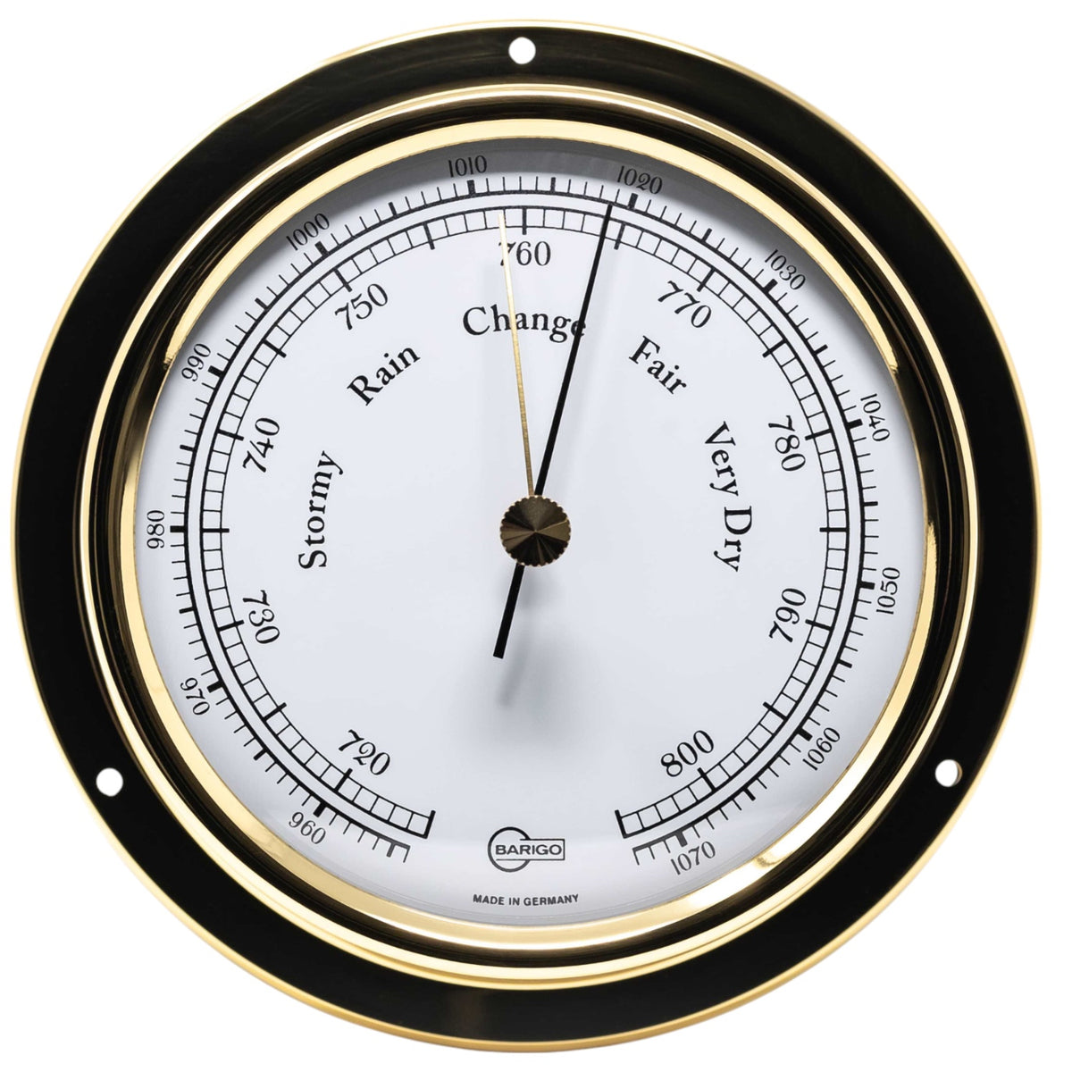 Barigo Regatta barometer 120 x 40 mm, messing, 184MS vooraanzicht