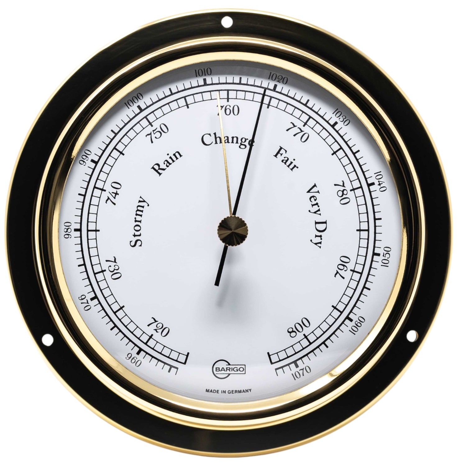 Barigo Regatta barometer 120 x 40 mm, messing, 184MS vooraanzicht