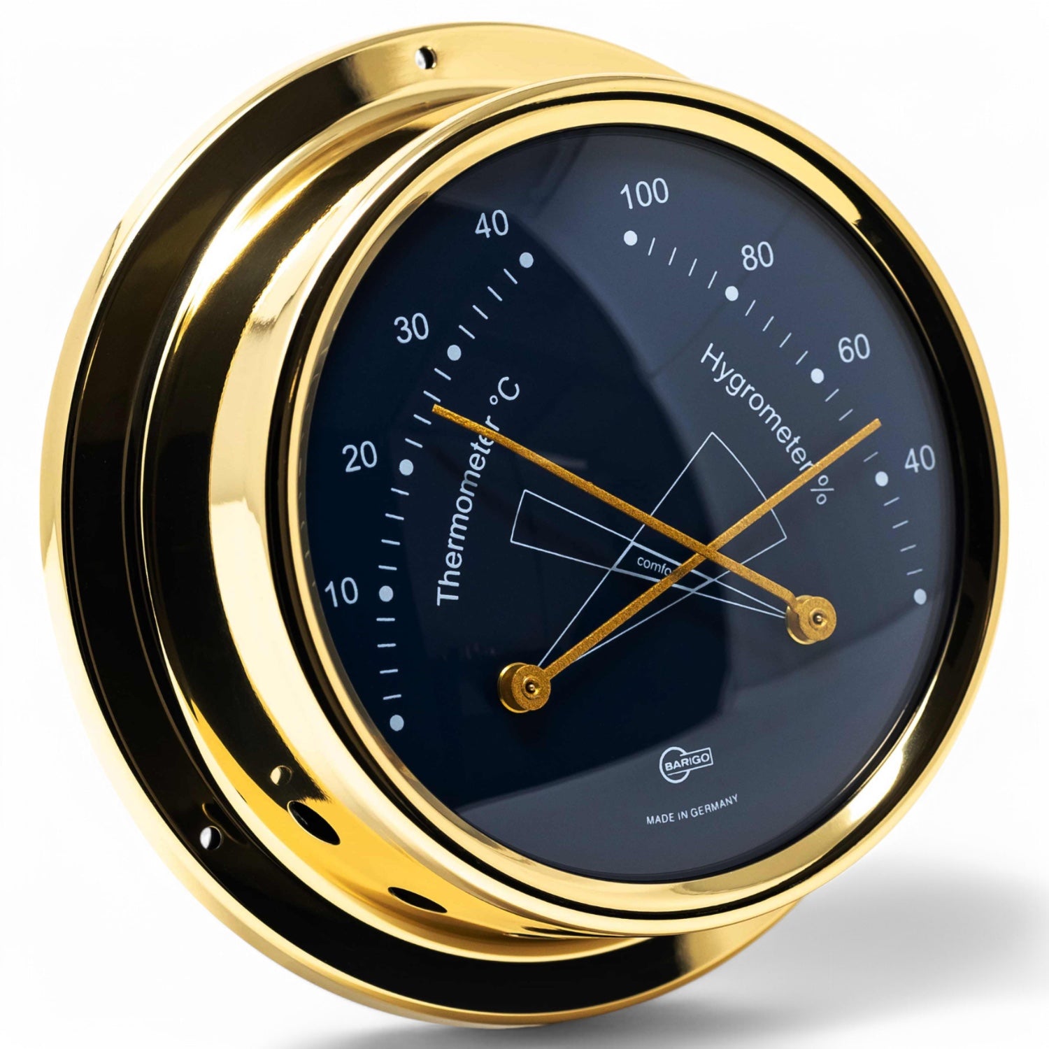 Barigo Regatta comfortmeter 125 x 40 mm –  met comfortzone, klassiek, 3 kleuren 984MSBL zijaanzicht met donkerblauwe wijzerplaat