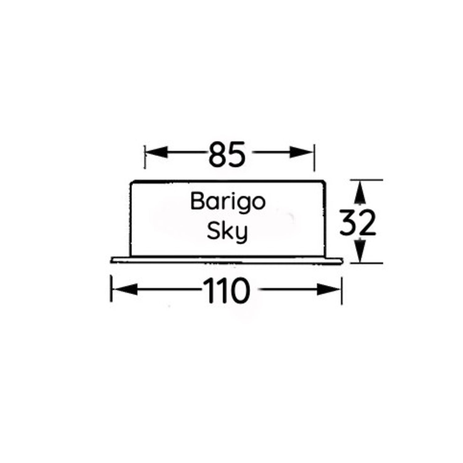 Barigo Sky quartz scheepsklok 110 x 32 mm tekening afmetingen