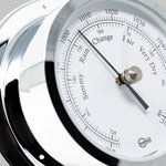 Barigo Star barometer 110 mm – klassiek en nauwkeurig, 1185CR ingezoomd op witte wijzerplaat