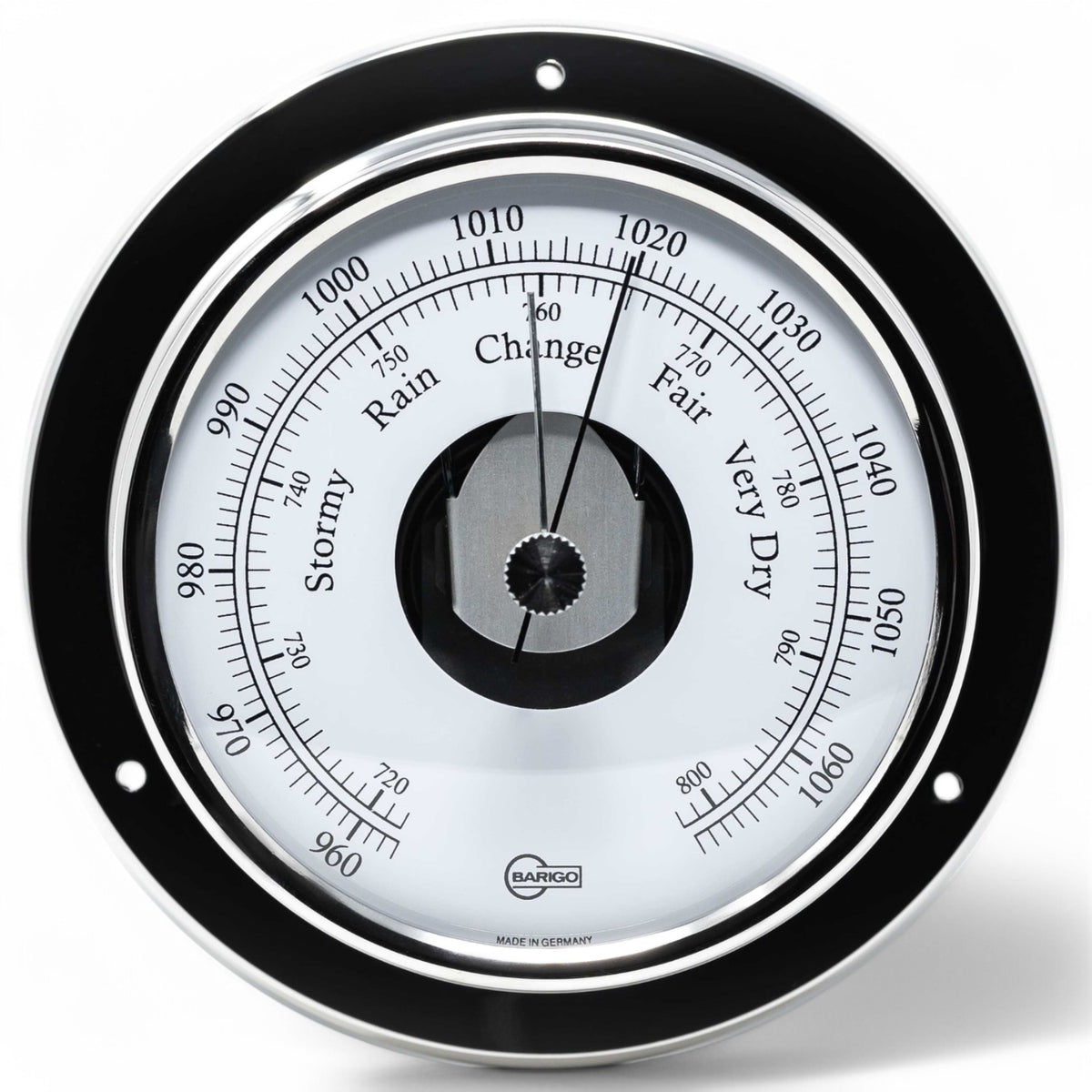 Barigo Tempo barometer gepolijst rvs met open wijzerplaat 183RFPO voor aanzicht