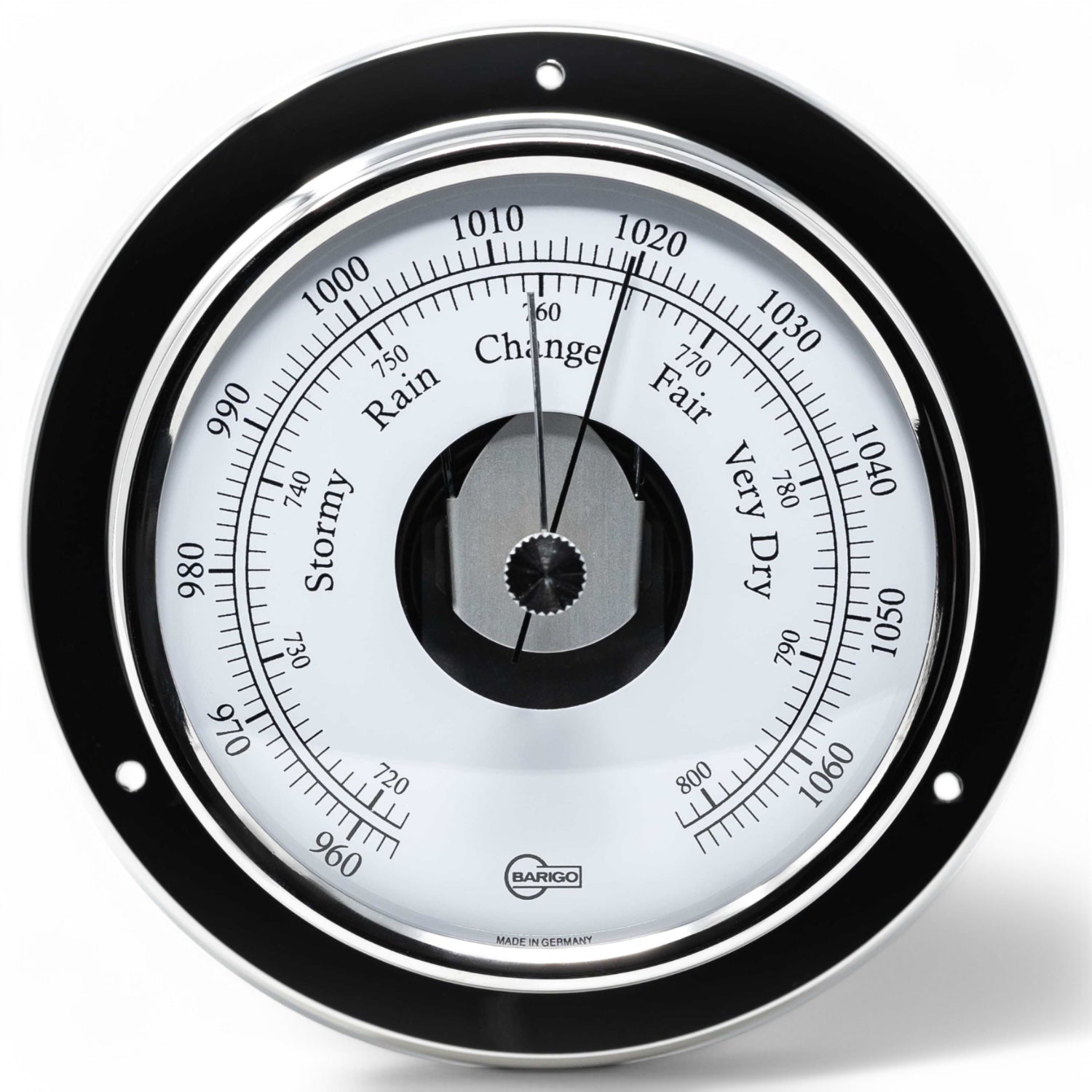 Barigo Tempo barometer gepolijst rvs met open wijzerplaat 183RFPO voor aanzicht