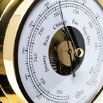 Barigo Viking barometer 111MS messing, aneroïde, klassiek, met open wijzerplaat, ingezoomd