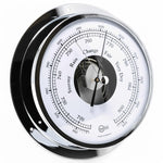 Barigo Viking barometer chroom kleur, aneroïde, klassiek, met open wijzerplaat