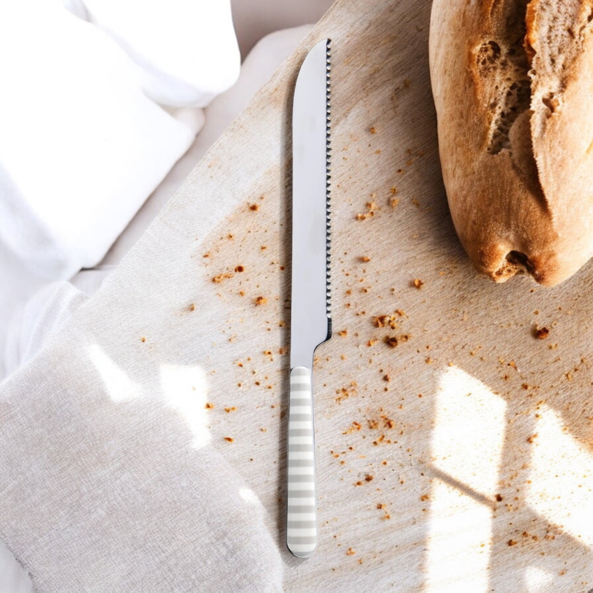 Bone 5-delig Bestekset – gestreept lichtgewicht met stokbrood