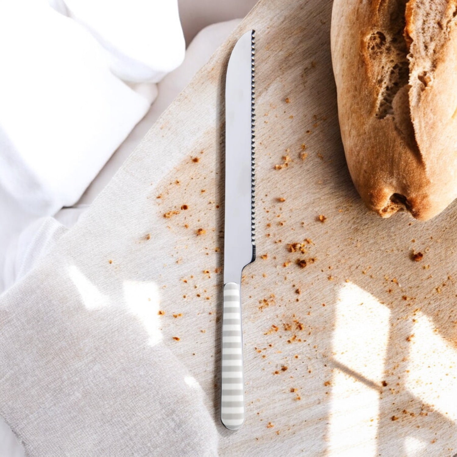 Bone 5-delig Bestekset – gestreept lichtgewicht met stokbrood