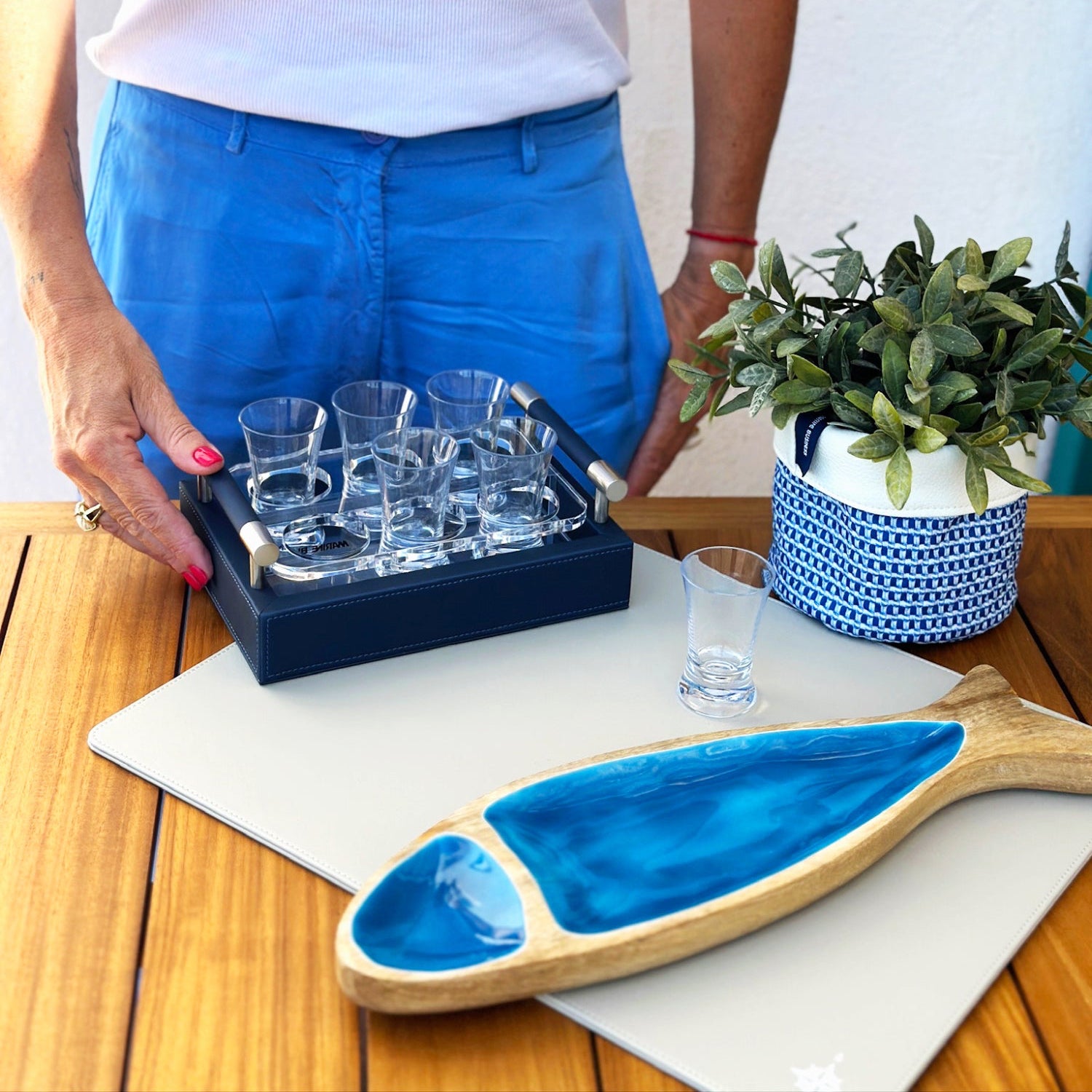 Capri_42008_MarineBusiness houder voor shotglazen navy 