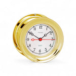 Chelsea Clock 40033 wandklok messing Ø14 cm – Quartz uurwerk – Luxe & klassiek van schuin van voren