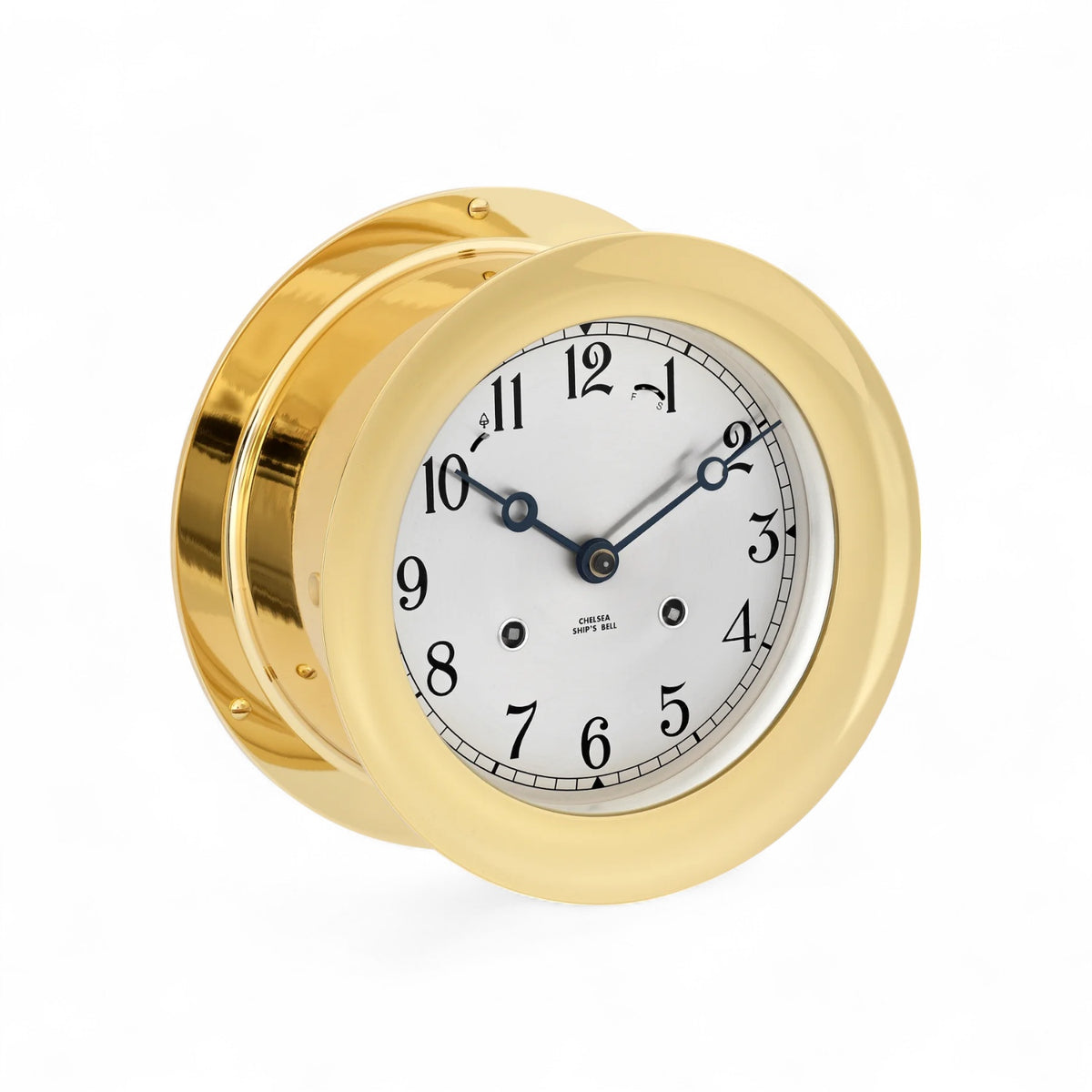 Chelsea Clock Ship’s Bell | 21083 | Mechanisch | 4,5" wijzerplaat | Messing van schuin voren