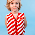 Crabby Rood/Wit Gestreept Zwemvest met jongetje die lacht