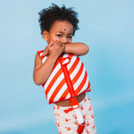 Crabby Rood/Wit Gestreept Zwemvest met jongetje met stickers