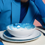 Deep sea dinner set op tafel van voorkant