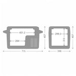 Dometic CFF35 compressor koelbox 34L – 12V 24V 230V met vriesfunctie tekening met afmetingen