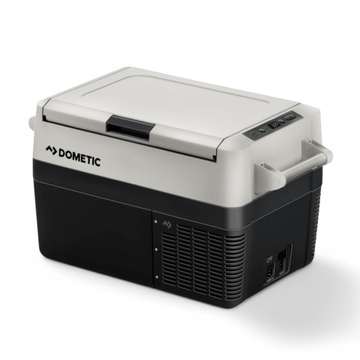 Dometic CFF35 compressor koelbox 34L – 12V 24V 230V met vriesfunctiemet dichte klep schuin van voren