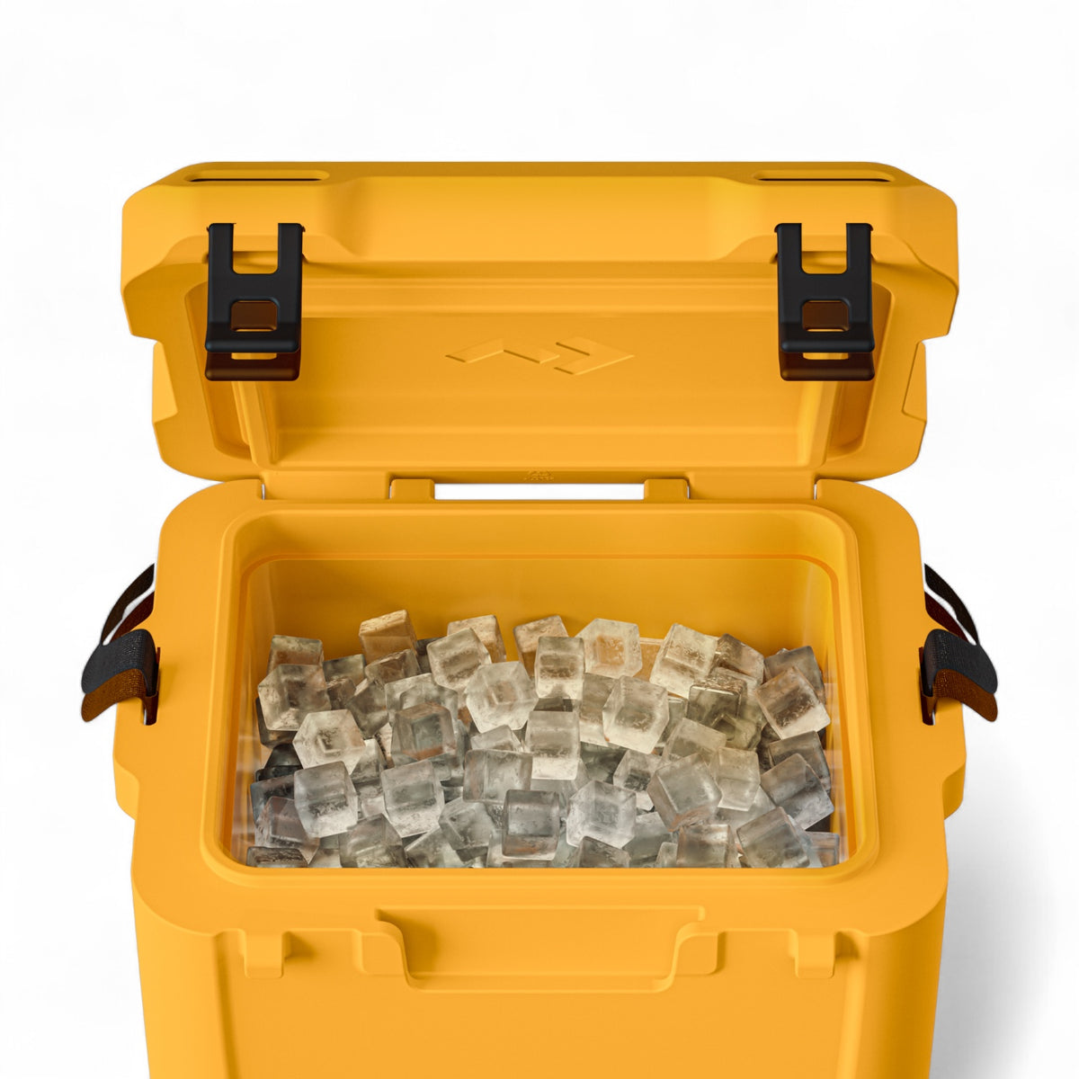 Dometic CI 15 koelbox 15L – passief, voor boot & outdoor, detail in Glow kleur, openstaand met ijsblokjes