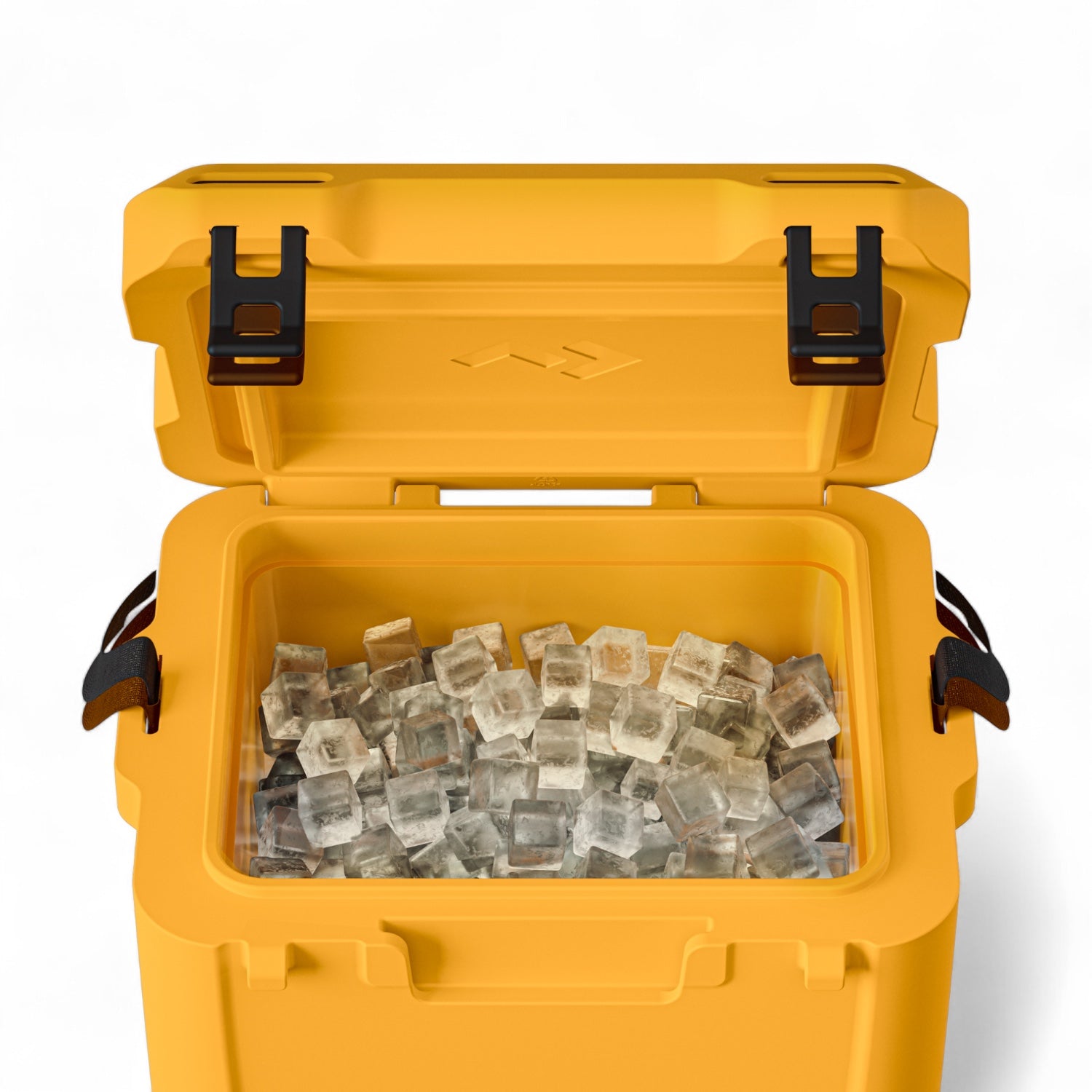 Dometic CI 15 koelbox 15L – passief, voor boot & outdoor, detail in Glow kleur, openstaand met ijsblokjes