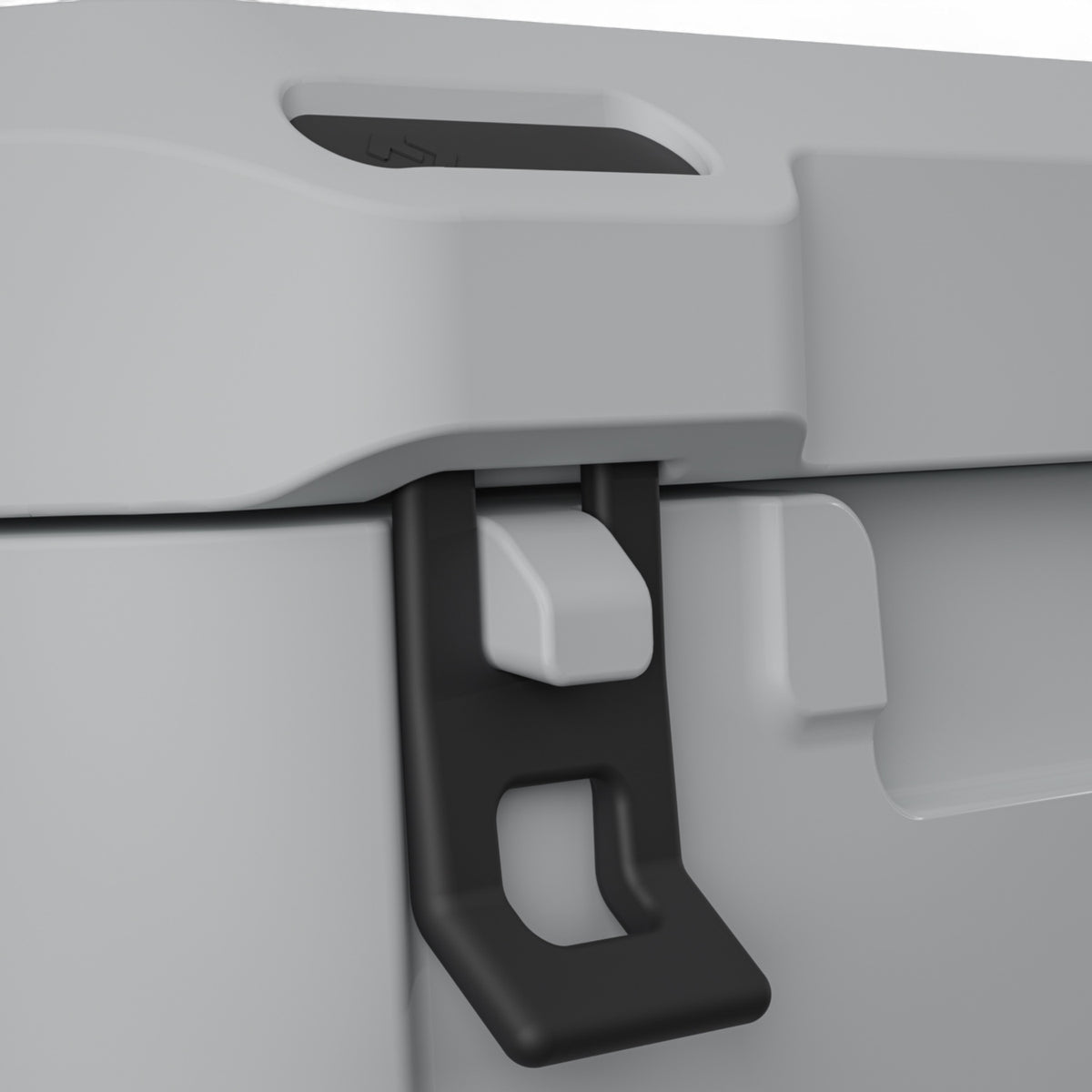 Dometic CI 15 koelbox 15L – passief, voor boot & outdoor, detail in Mist kleur, detailfoto van sluiting