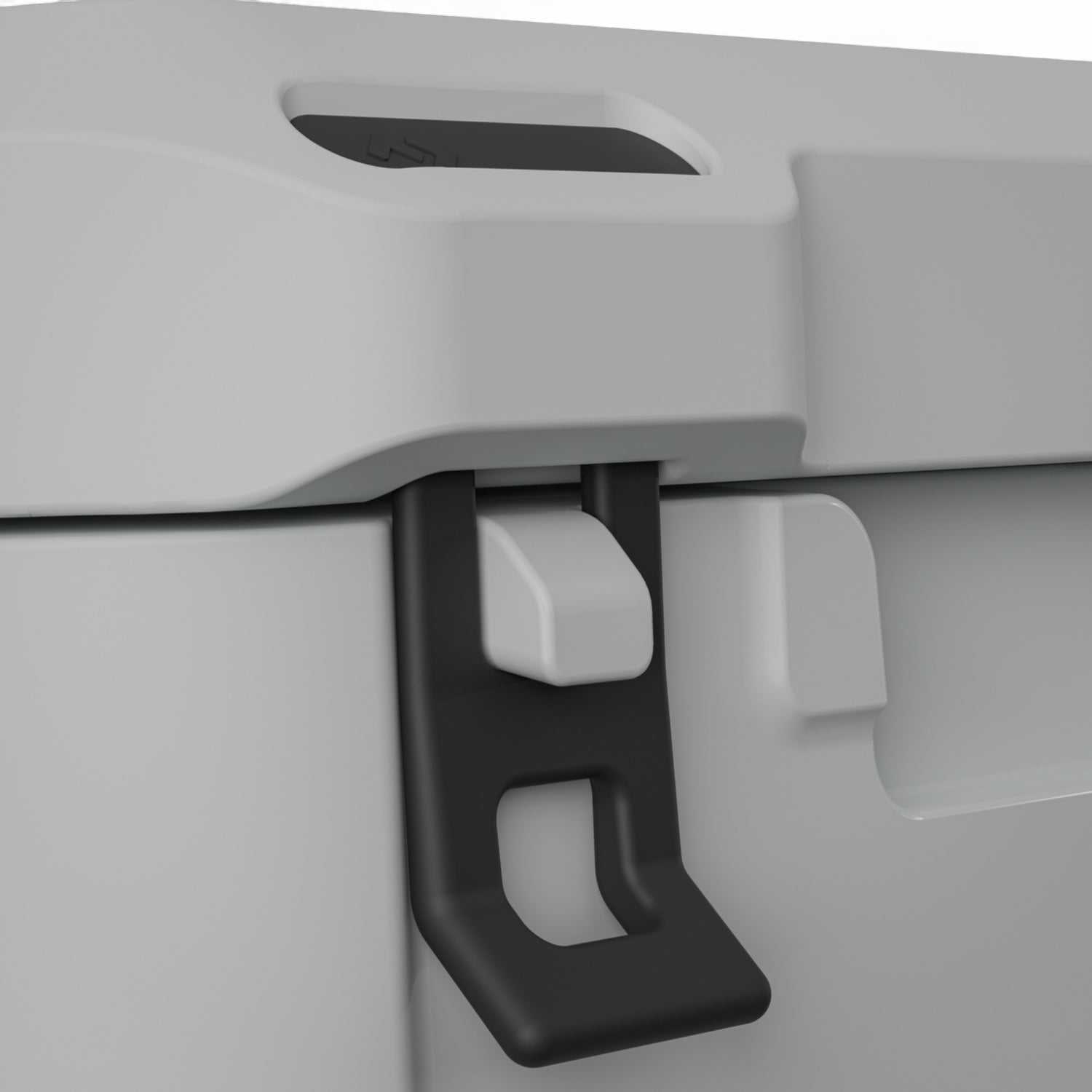 Dometic CI 15 koelbox 15L – passief, voor boot & outdoor, detail in Mist kleur, detailfoto van sluiting