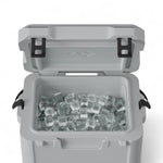 Dometic CI 15 koelbox 15L – passief, voor boot & outdoor, detail in Mist kleur, openstaand met ijsblokjes