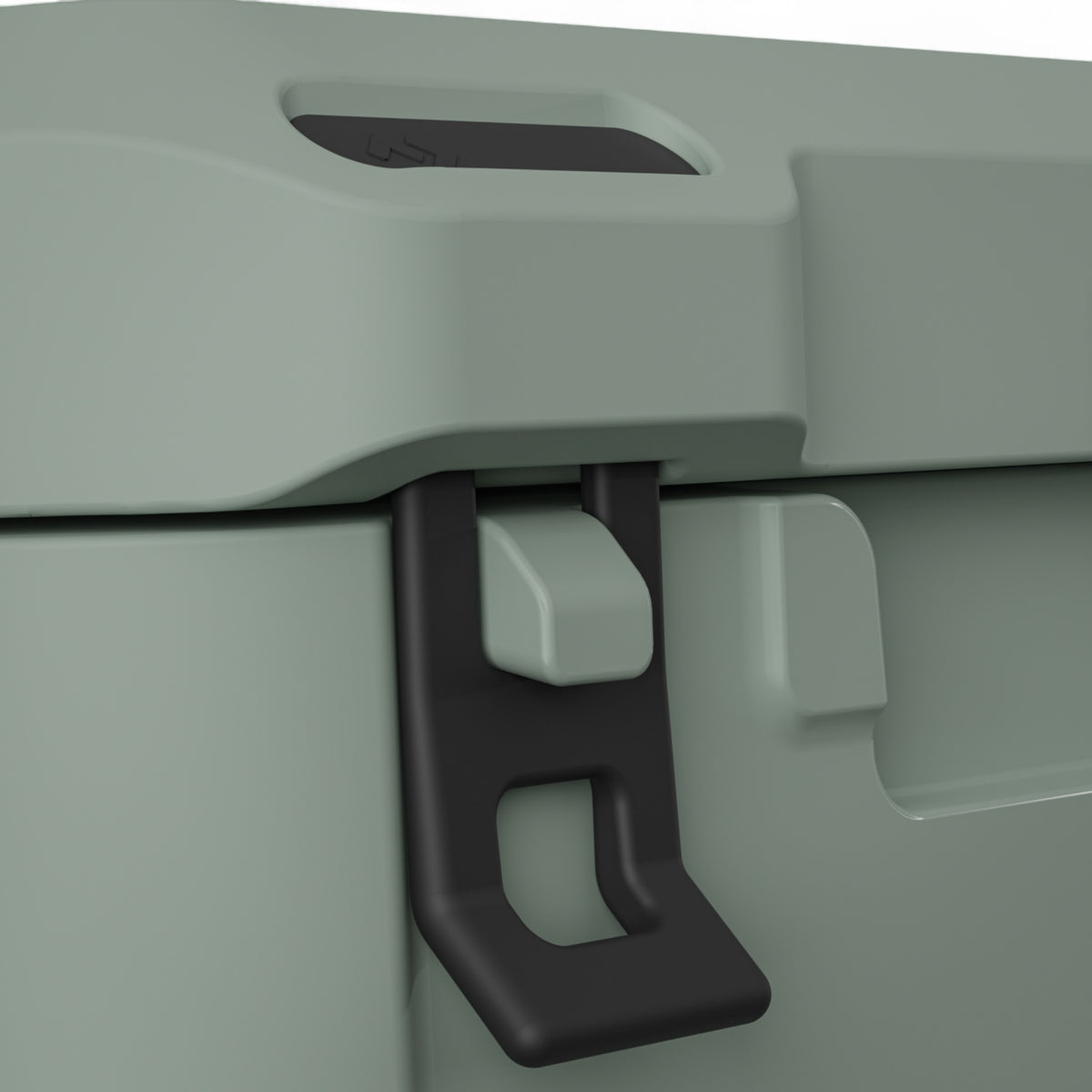 Dometic CI 15 koelbox 15L – passief, voor boot & outdoor, detail in Moss kleur, detailfoto van sluiting