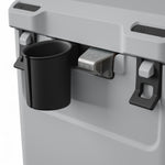Dometic CI 15 koelbox 15L – passief, voor boot & outdoor, detail in grijze Mist kleur, met accessoires drinkbekerhouder en flessenopener 