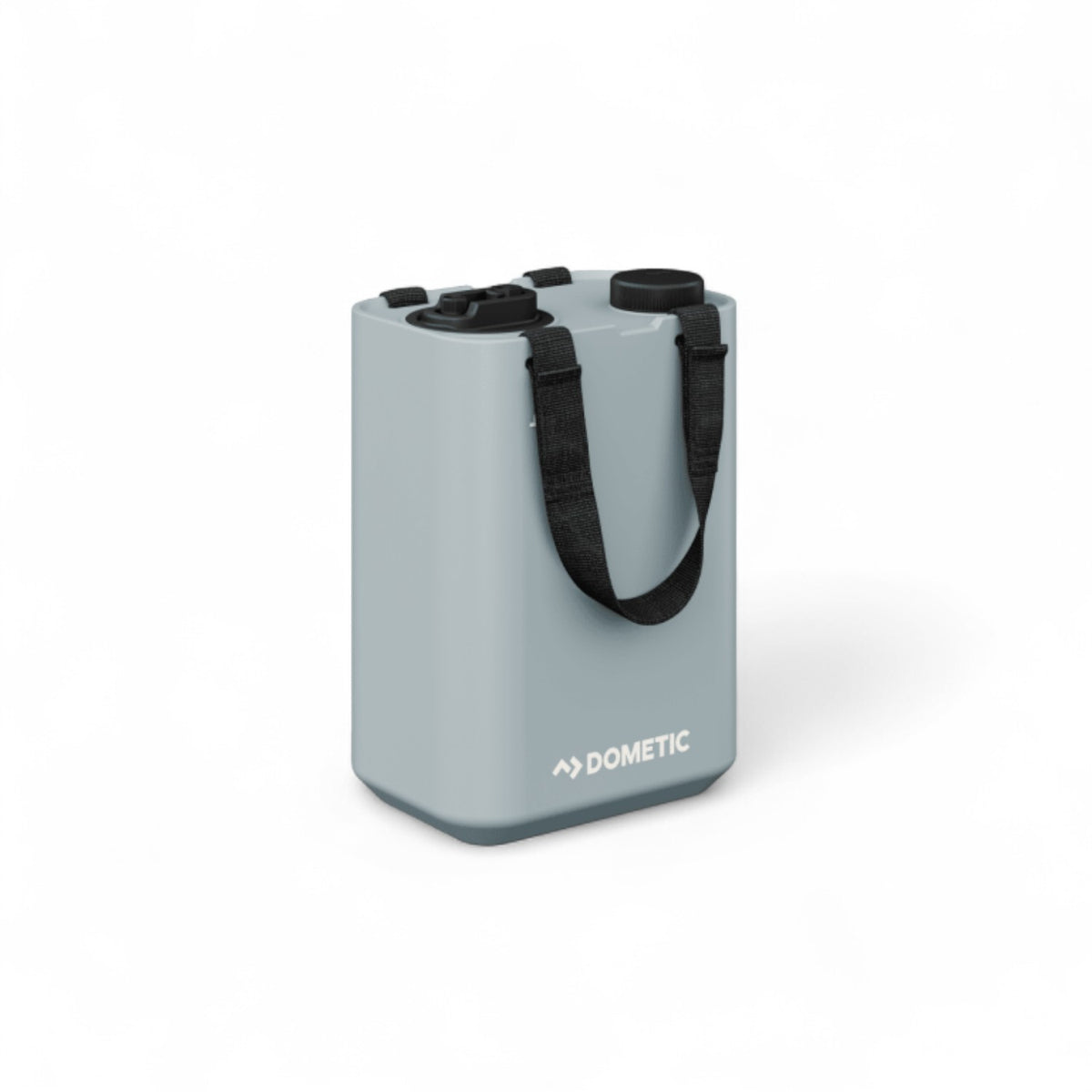 Dometic GO watertank 11L - draagbaar, compact, glacier met dop erop en hengsel aan zijkant 