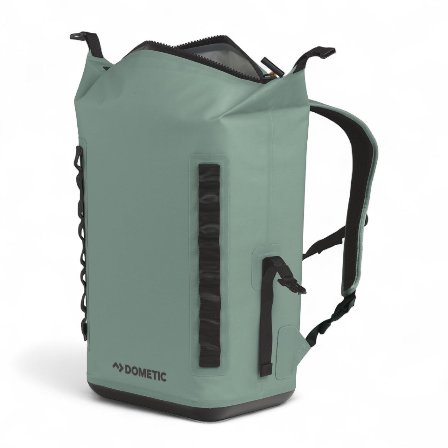 Dometic PSC22BP koelrugzak – waterdichte koeltas backpack 22L in kleur Moss van voorkant gezien met rits geopend
