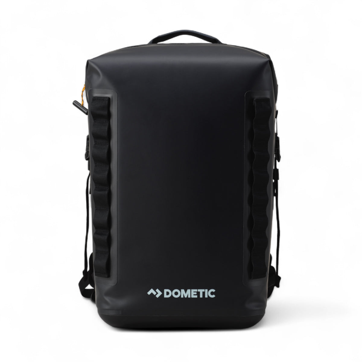 Dometic PSC22BP koelrugzak – waterdichte koeltas backpack 22L in kleur Slate van de voorkant gezien met brand naam Dometic erop