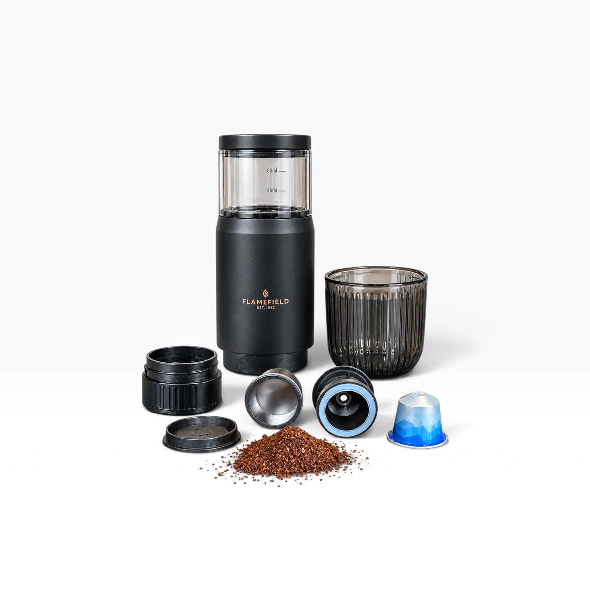 Flamefield draagbare espressomachine - USB-oplaadbaar, wit of zwart