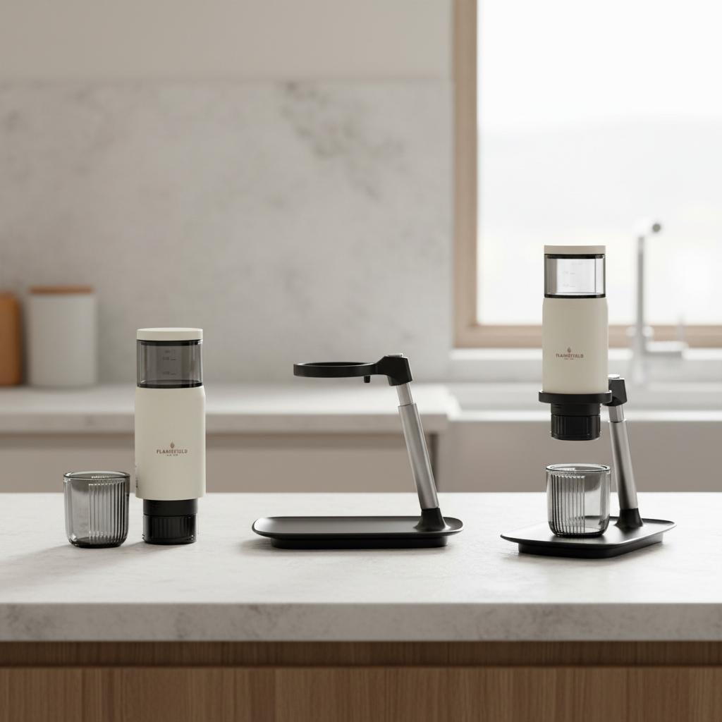 Espressomachine houder  – stabiele standaard voor draagbare espressoapparaten in de keuken met twee witte machines