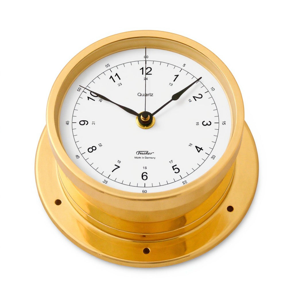 Fischer 103U Quartz Scheepsklok klassiek nautisch, slimme opening in messing