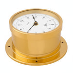 Fischer 103U Quartz Scheepsklok klassiek nautisch, slimme opening in messing zij aanzicht
