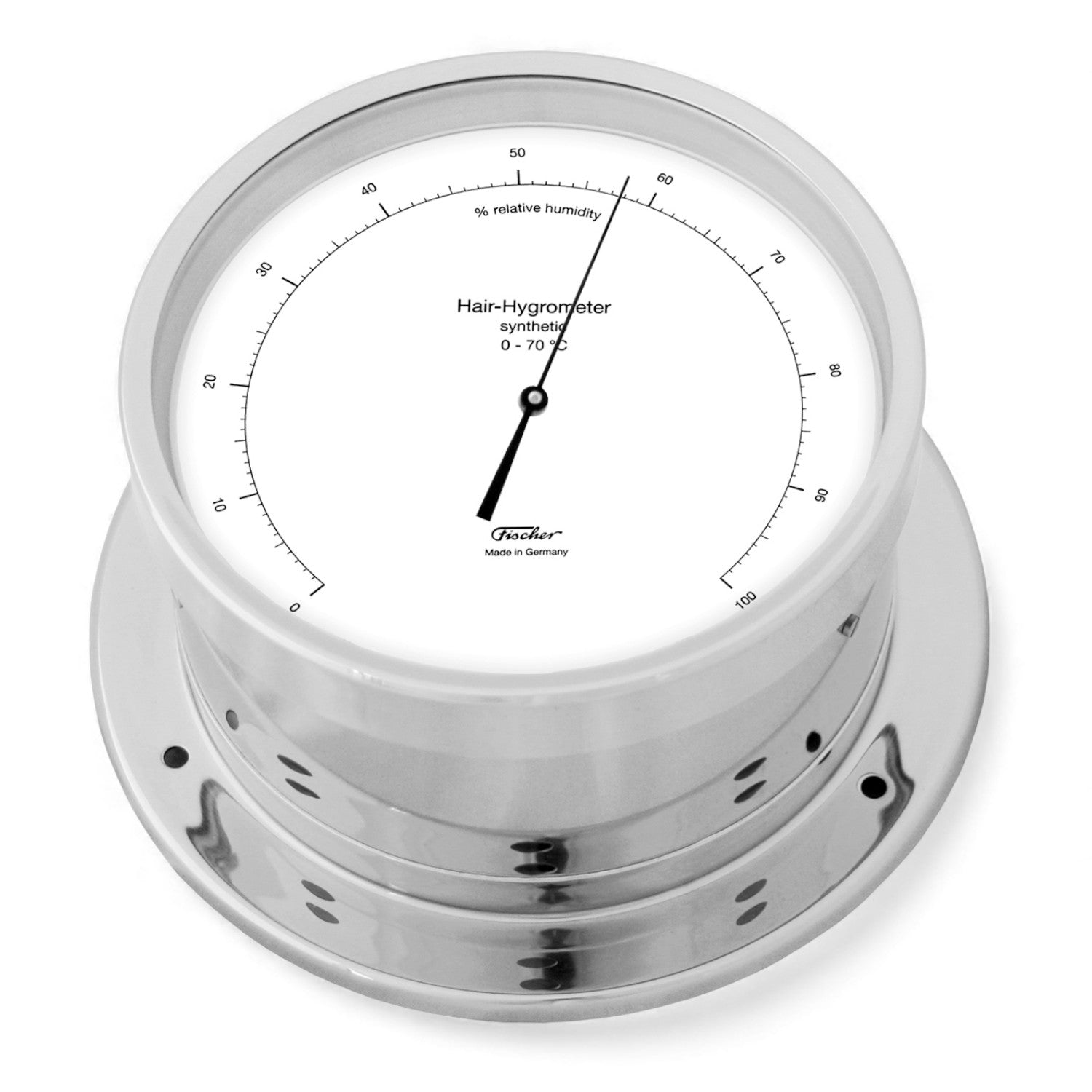Fischer Premium Nautische Hygrometer 165 mm chroom